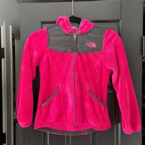 The North Face Girls Magenta Fleece Jacket Size small 7/8